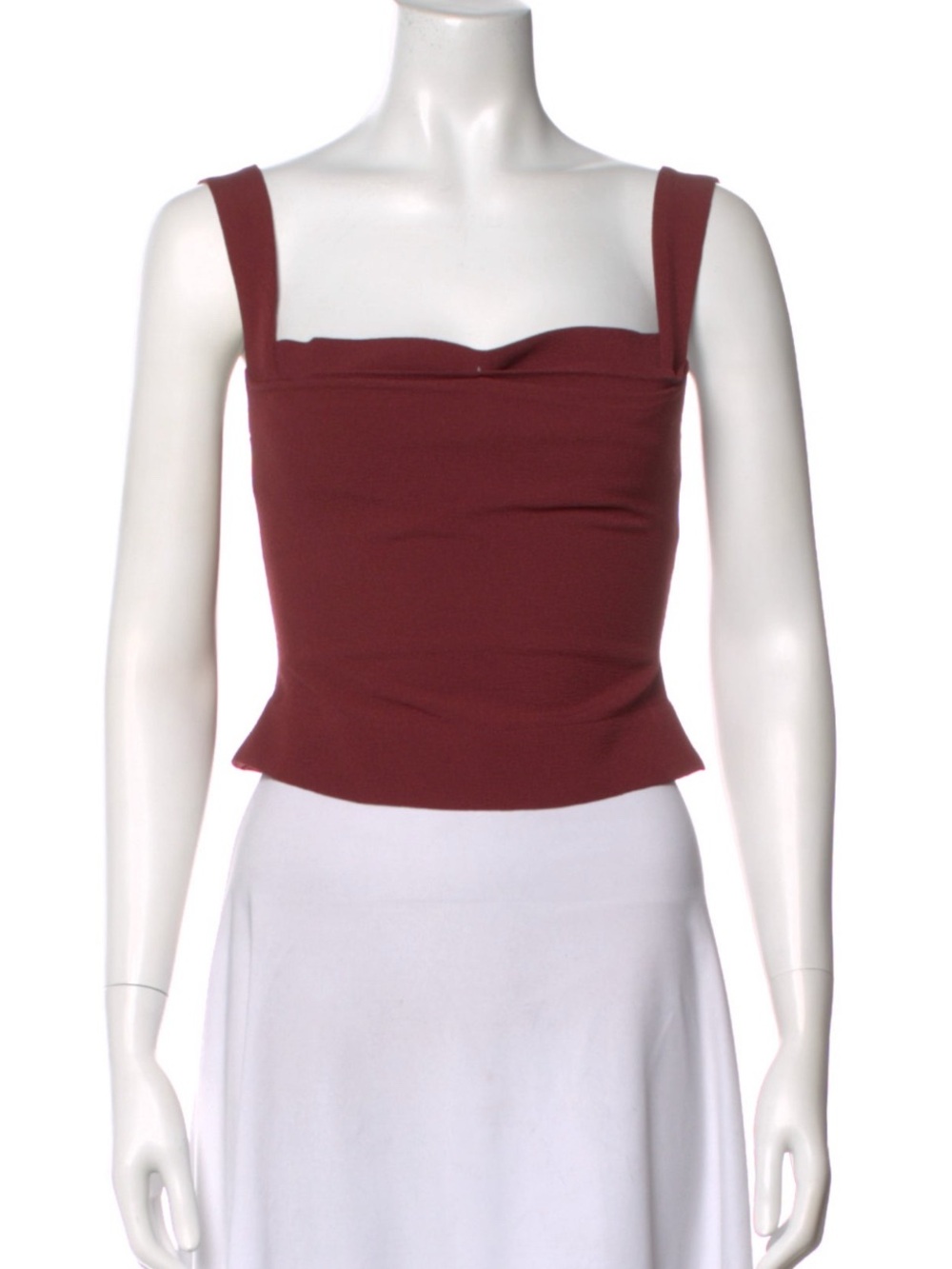 Miaou Burgundy Square-Neck Cropped Tank